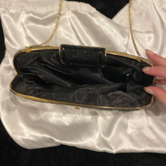 Beaded black structured clutch - Picture 4 of 7